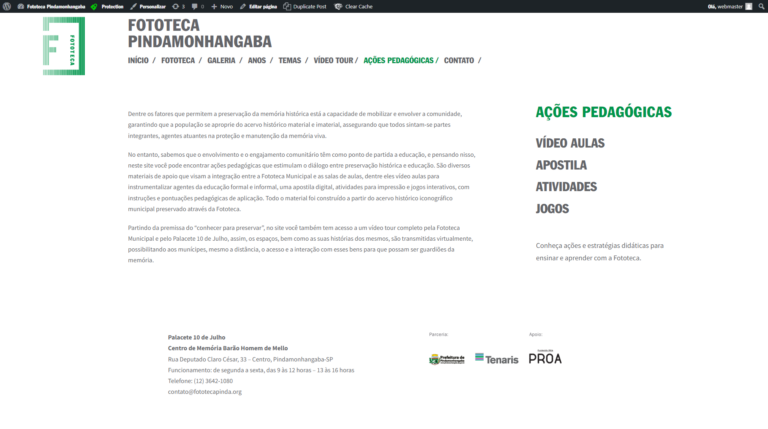 Página: Ações Pedagógicas